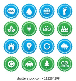 Eco green labels set - ecology, recycling, eco power concept