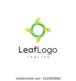 Plantilla de logotipo 3d de hoja verde ecológica. Hojas verdes. Icono de ecología. Vector. 