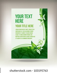 Eco green leaf flyer design