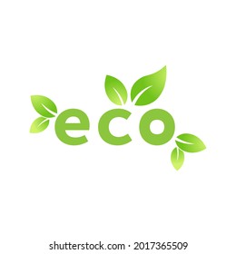 Eco green leaf icon Bio nature green eco symbol for web and business