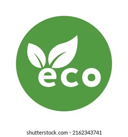Eco green leaf icon Bio nature green eco symbol for web and business