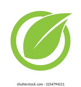 Eco green leaf icon Bio nature green eco symbol for web and business