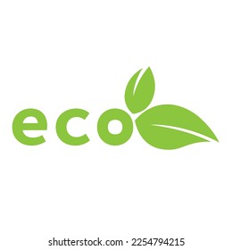 Eco green leaf icon Bio nature green eco symbol for web and business