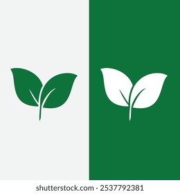 Eco green leaf icon isolated vector logo design template