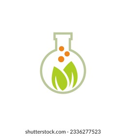  Eco green leaf lab logo vector image