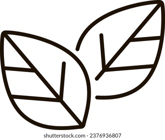 eco green leaf line icon illustration