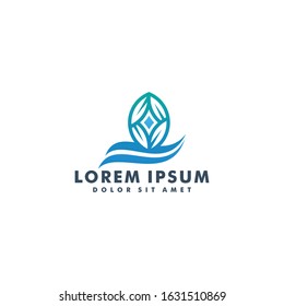 Eco green leaf logo design vector illustration