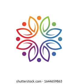 Eco Green Leaf Logo Design Template. circle leaves