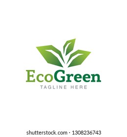 Eco Green Leaf logo template