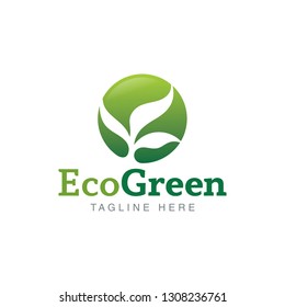 Eco Green Leaf logo template