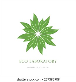 Eco green leaf logo template. Green leaves loop. Icon leafs. Company ecology concept vector.