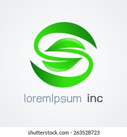 Eco green leaf logo template..-vector illustration