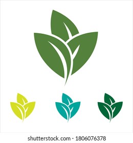 eco green leaf logo vector illustration design 