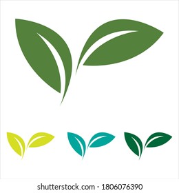 eco green leaf logo vector illustration design 