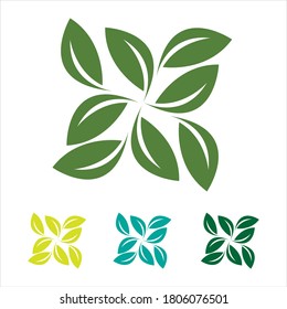 eco green leaf logo vector illustration design 