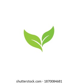 eco green leaf logo vector icon illustration design 