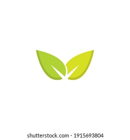 eco green leaf logo vector icon illustration design 