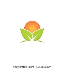 eco green leaf logo vector icon illustration design 