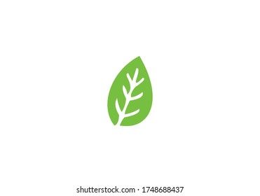 icono de vector de hoja verde ecológica
