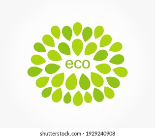 Eco green leaves symbol. Vector illustration.