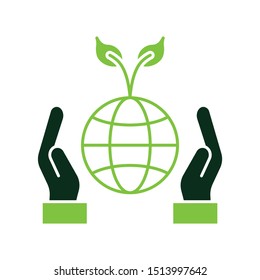 Eco Green Life, Save the Ozone Layer Vector Icon Concept