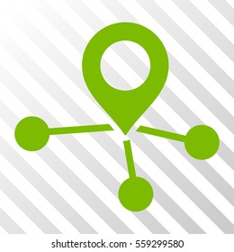 Eco Green Locations interface icon. Vector pictogram style is a flat symbol on diagonal hatch transparent background.