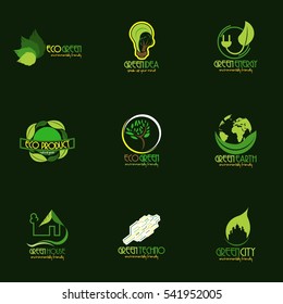 Eco Green Logo Design Template. Vector Illustration