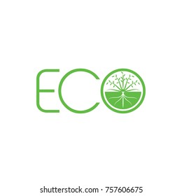 ECO GREEN logo design vector