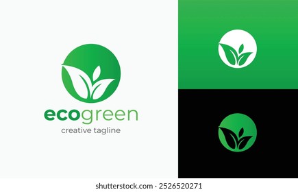 Eco Green Logo modelo vetorial totalmente editável