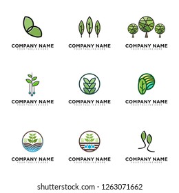 Eco green logo set