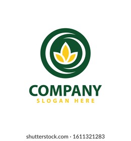 eco green logo template design vector icon illustration
