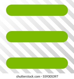 Eco Green Menu Items toolbar icon. Vector pictograph style is a flat symbol on diagonal hatch transparent background.