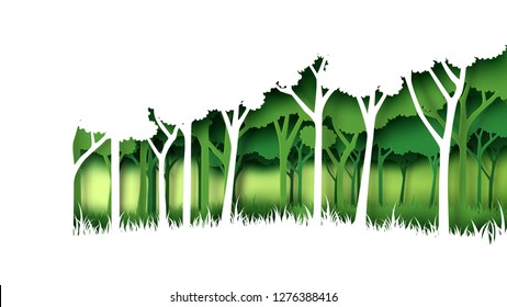 Eco Green Nature Forest Background Templateforest Stock Vector (Royalty ...