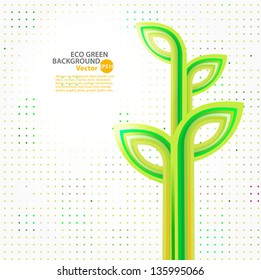 Eco Green on Dot Background,Vector EPS 10