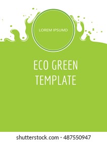 Eco green organic natural background. Banner or poster for ecology concept. Vector illustration