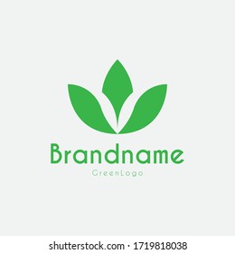 Eco Green Organic Oak Plant Logotype concept icon.