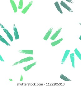 Eco Green palette Seamless pattern with abstract ornament. Colorful ink Dry brush. Pastel colors. Hand drawn background.