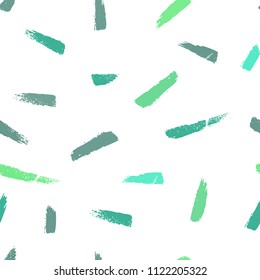 Eco Green palette Seamless pattern with abstract ornament. Colorful ink Dry brush. Pastel colors. Hand drawn background.