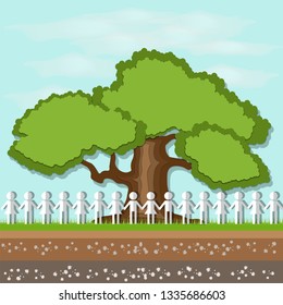 eco green, paper art vector