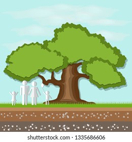 eco green, paper art vector