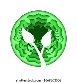 Öko-Grünbuch: Vektorillustration von Leaf-Pflanzenarten