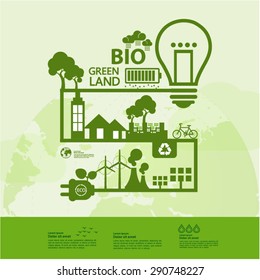 eco green planet vector illustration