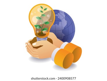 Eco green plant idea illustration concept