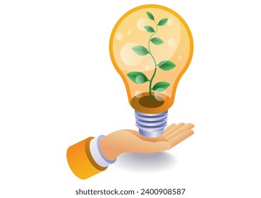 Eco green plant idea illustration concept