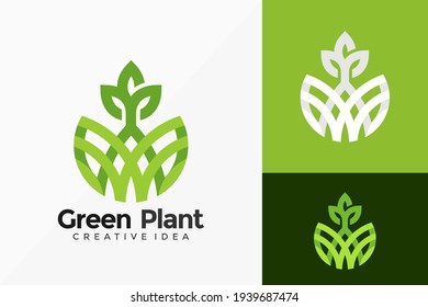 Eco Green Plant Logo Vector Design. Abstract emblem, designs concept, logos, logotype element for template.