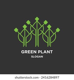 Vector del logotipo de la planta verde ecológica