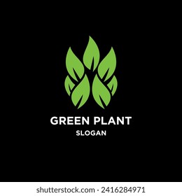 Eco green plant logo vector