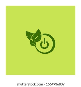 Eco Green Power Button Logo Icon Stock Vector (Royalty Free) 1664936839 ...