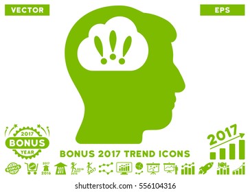 Eco Green Problem Brainstorm pictograph with bonus 2017 trend clip art. Vector illustration style is flat iconic symbols, white background.