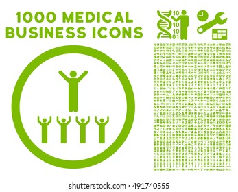 Eco Green Religion Adepts vector rounded icon. Image style is a flat icon symbol inside a circle, white background. Bonus clipart contains 1000 healthcare business symbols.